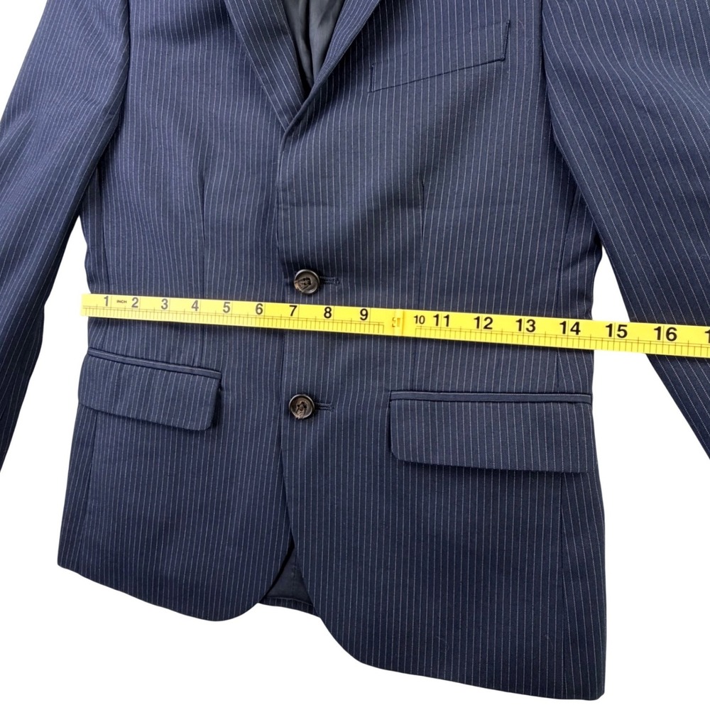Lauren Ralph Lauren Pinstripe Blazer Boys 10R Navy Blue Suit Jacket Formal - Picture 8 of 10